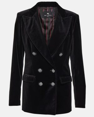 Etro Double-breasted velvet blazer