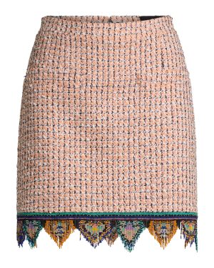 Etro - Embroidered Tweed Mini Skirt - Multi - IT 40 - Only At Moda Operandi