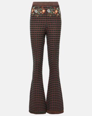 Etro Embroidered high-rise flared pants