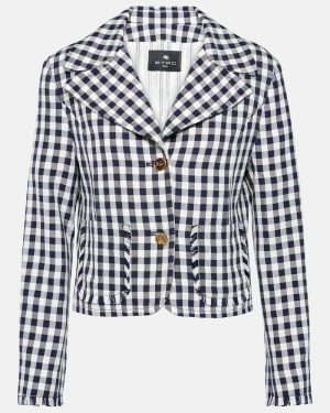 Etro Gingham cropped blazer