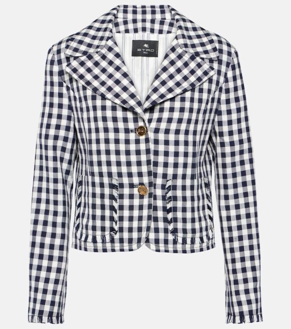 Etro Gingham cropped blazer