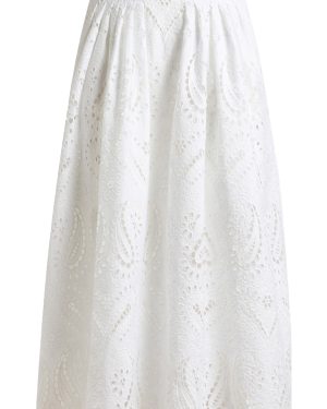 Etro - Pleated Cotton-Blend Midi Skirt - White - IT 36 - Only At Moda Operandi