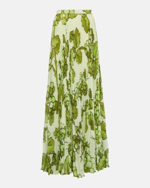 Etro Printed pleated high-rise maxi skirt