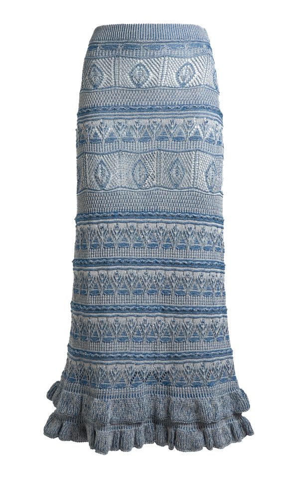 Etro - Ruffled Cotton Knit Maxi Skirt - Multi - IT 36 - Only At Moda Operandi