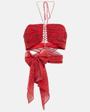 Etro Tie-waist halter-neck crop top