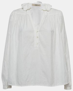 Etro White Paisley Patterned Cotton Shirt Blouse M