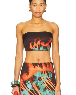 Eugenia Fernandez Linus Crop Top in Brown. Size M, S, XL, XS.