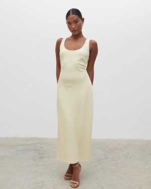 Evelyn Satin Slip Midaxi Dress