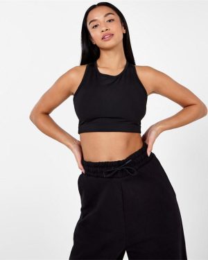 Everlast Medium Support High Neck Sports Bra - Black