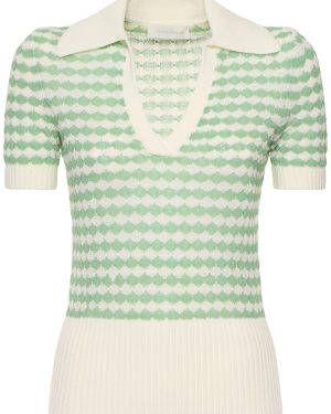 Everley Cotton Blend Knit Polo Top