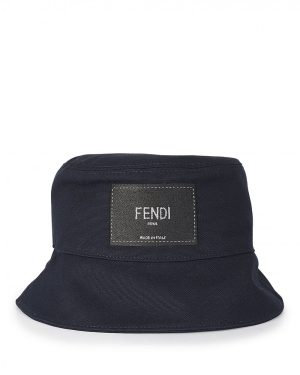 FENDI PATCH BUCKET HAT Size: M, colour: BLUE
