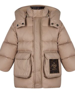 FENDI Padded Jacket Juniors - Brown