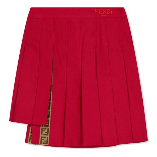FENDI Pleated Ff Mini Skirt - Red