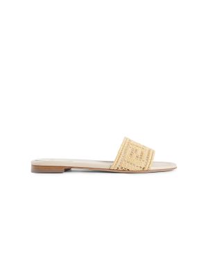 FENDI WOMAN BEIGE SANDALS & SLIDES