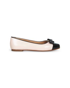 FERRAGAMO | Black and ballet pink two-tone Varina ballet flats | Women | 6