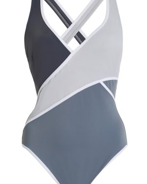FOLLOW SUIT - Exclusive Evie Color-Blocked One-Piece Swimsuit - Grey - XS - Moda Operandi