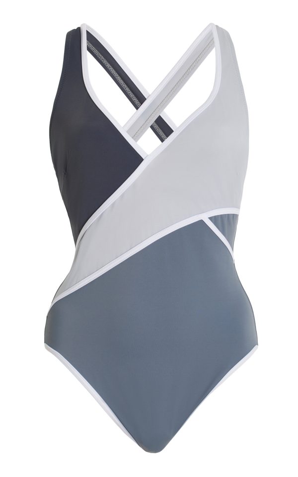 FOLLOW SUIT - Exclusive Evie Color-Blocked One-Piece Swimsuit - Grey - XS - Moda Operandi