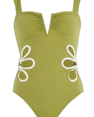 FOLLOW SUIT - Exclusive The Flora Cutout One-Piece Swimsuit - Green - L - Moda Operandi