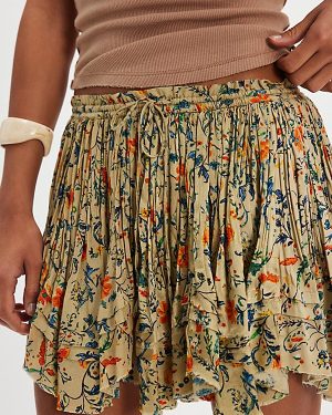 FP One Third Charm Printed Mini Skirt at Free People in Green Combo, Size: XS
