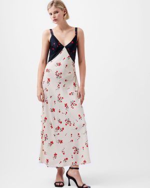 FRENCH CONNECTION Floramour Ennis Satin Slip Dress