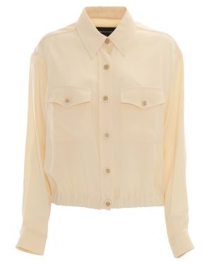 Fabiana Filippi Enver Satin Bomber Jacket With Patch Pockets