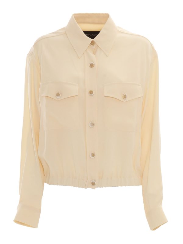 Fabiana Filippi Enver Satin Bomber Jacket With Patch Pockets