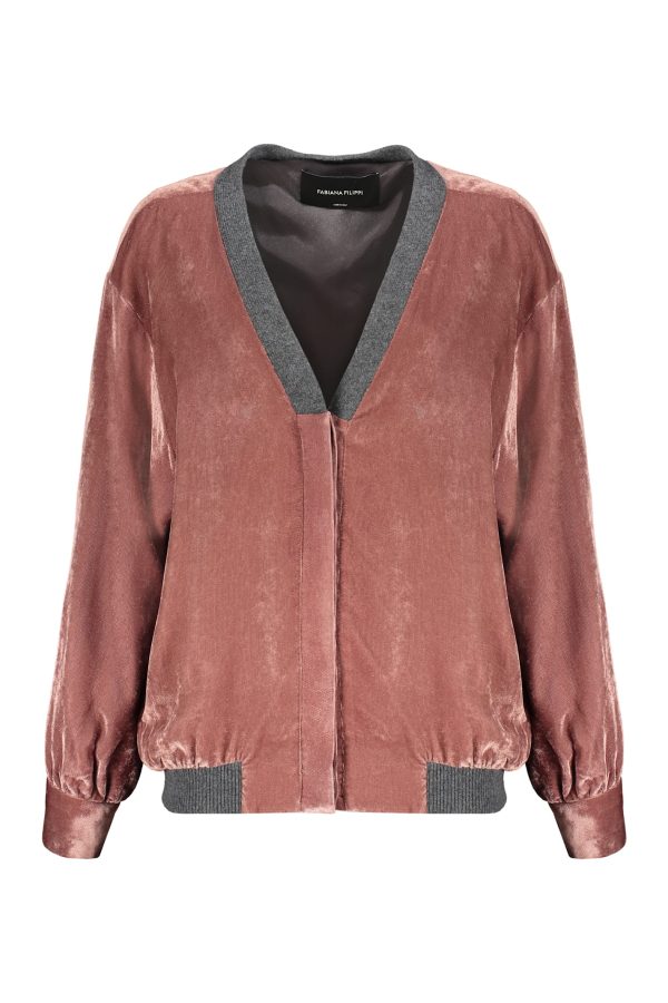 Fabiana Filippi Velvet Bomber Jacket