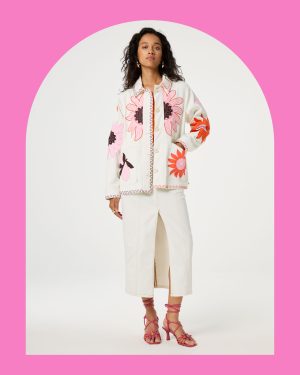 Fabienne Chapot Elody Embroidered Shacket White