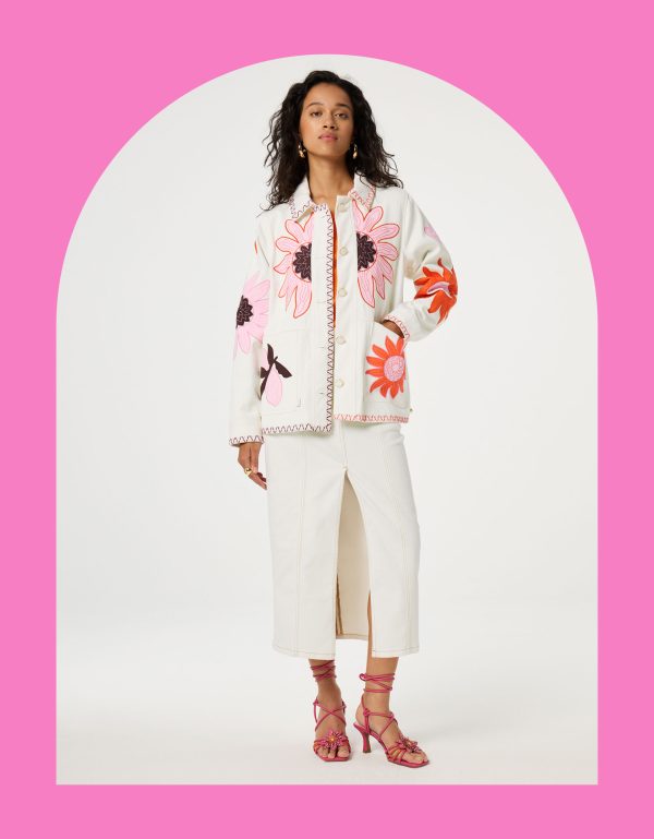 Fabienne Chapot Elody Embroidered Shacket White