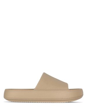 Fabric Sliders Womens - Beige