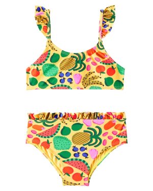 Fabula Printed ruffled bikini