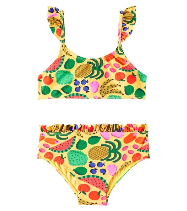 Fabula Printed ruffled bikini