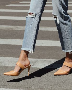 Faire Tan Pointed-Toe Mules