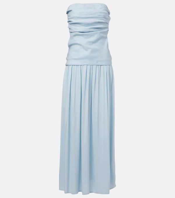 Faithfull Hedy strapless linen maxi dress