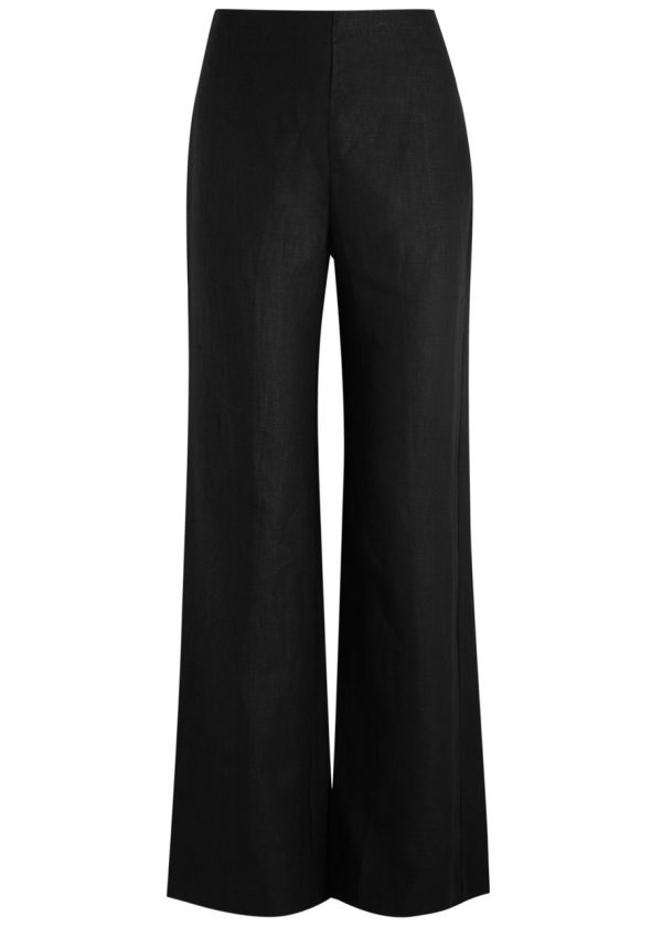 Faithfull The Brand Ilride Wide-leg Linen Trousers - Black - XL (UK16 / XL)