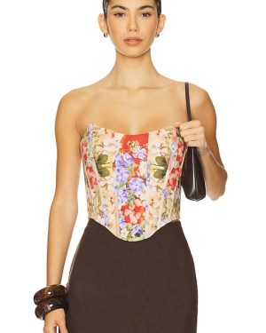 Falguni Shane Peacock x REVOLVE Corset Top in Beige. Size M, S, XL, XS.