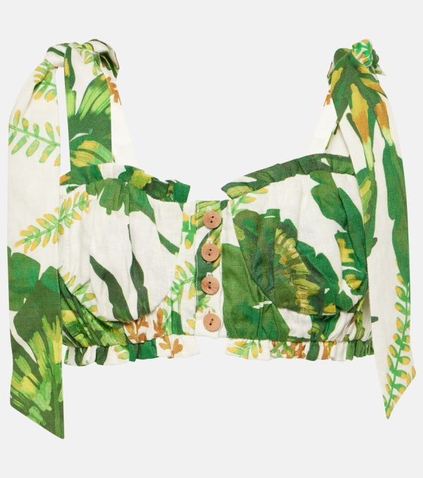 Farm Rio Floral linen bra top