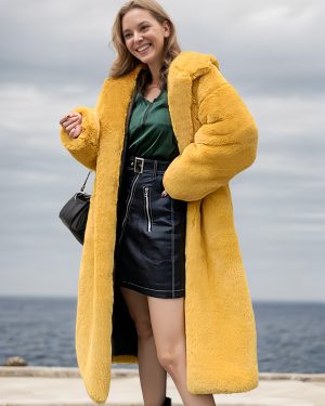 Faux Fur Coats For Women Hooded Winter Eco-friendly Long Jacket 2025