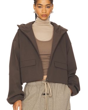Fear of God ESSENTIALS Hooded Anorak in Brown. Size M, S, XS.