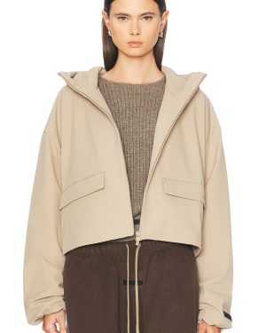 Fear of God ESSENTIALS Hooded Anorak in Desert Sand - Beige. Size L (also in M).
