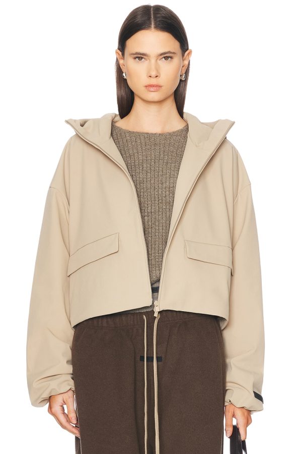Fear of God ESSENTIALS Hooded Anorak in Desert Sand - Beige. Size L (also in M).