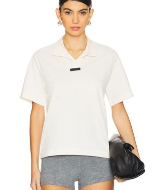 Fear of God ESSENTIALS Short Sleeve Polo Top in White. Size M, S, XS.