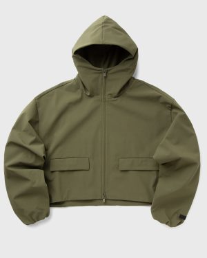 Fear of God Essentials BONDED NYLON HOODED ANORAK women Windbreaker green in size:L