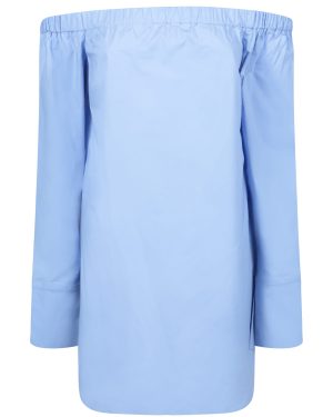 Federica Tosi Sky Blue Off-the-shoulder Dress