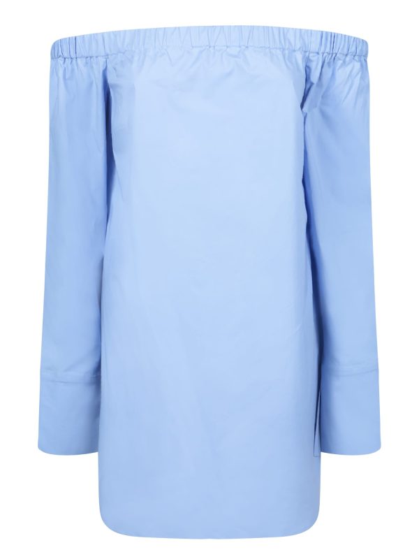 Federica Tosi Sky Blue Off-the-shoulder Dress
