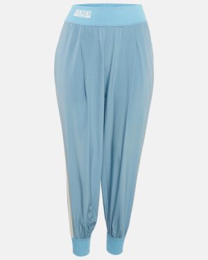 Fendi Blue Silk Side Stripe Detail Pleated Joggers S