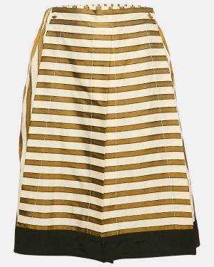 Fendi Green Striped Cotton Mini Skirt L