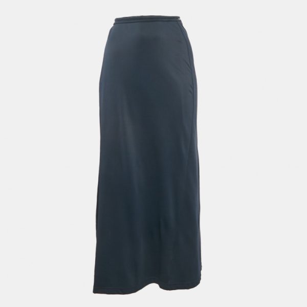 Fendi Navy Blue Jersey Tie-Up Detail Wrap Skirt M