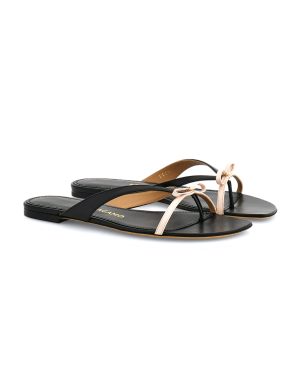 Ferragamo - Abibi Leather Sandals - Black - US 6.5 - Moda Operandi