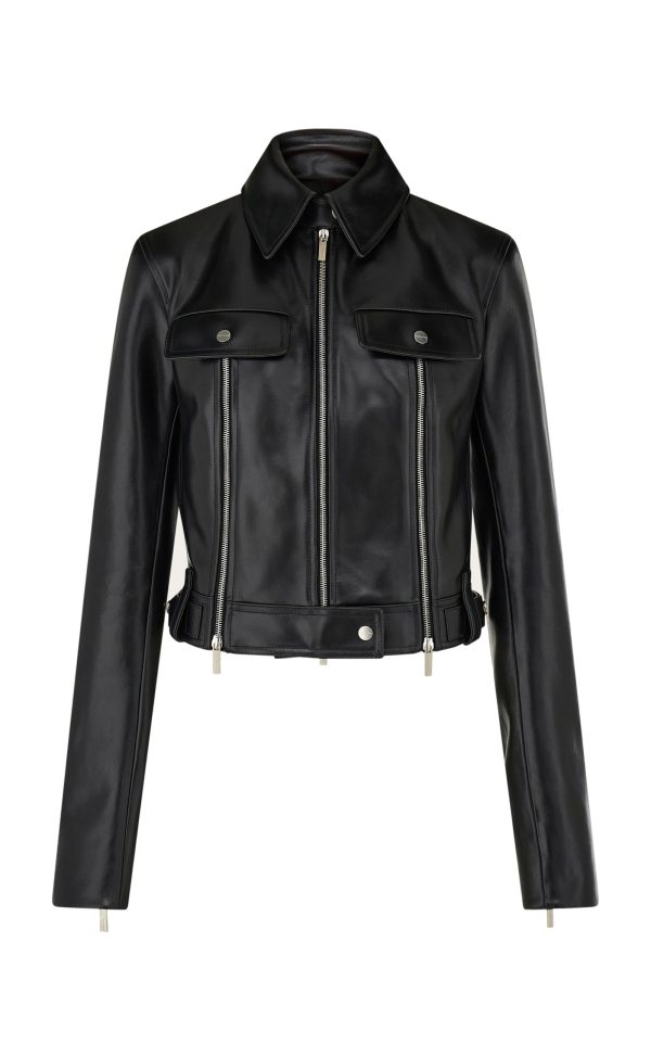 Ferragamo - Leather Jacket - Black - IT 38 - Moda Operandi